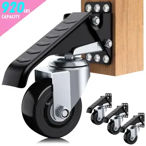 Workbench Casters kit 920 Lbs - Retractable Casters Heavy Duty Bench Caster Wheels Designed for Workbenches Machinery & Tables, 4 Pack