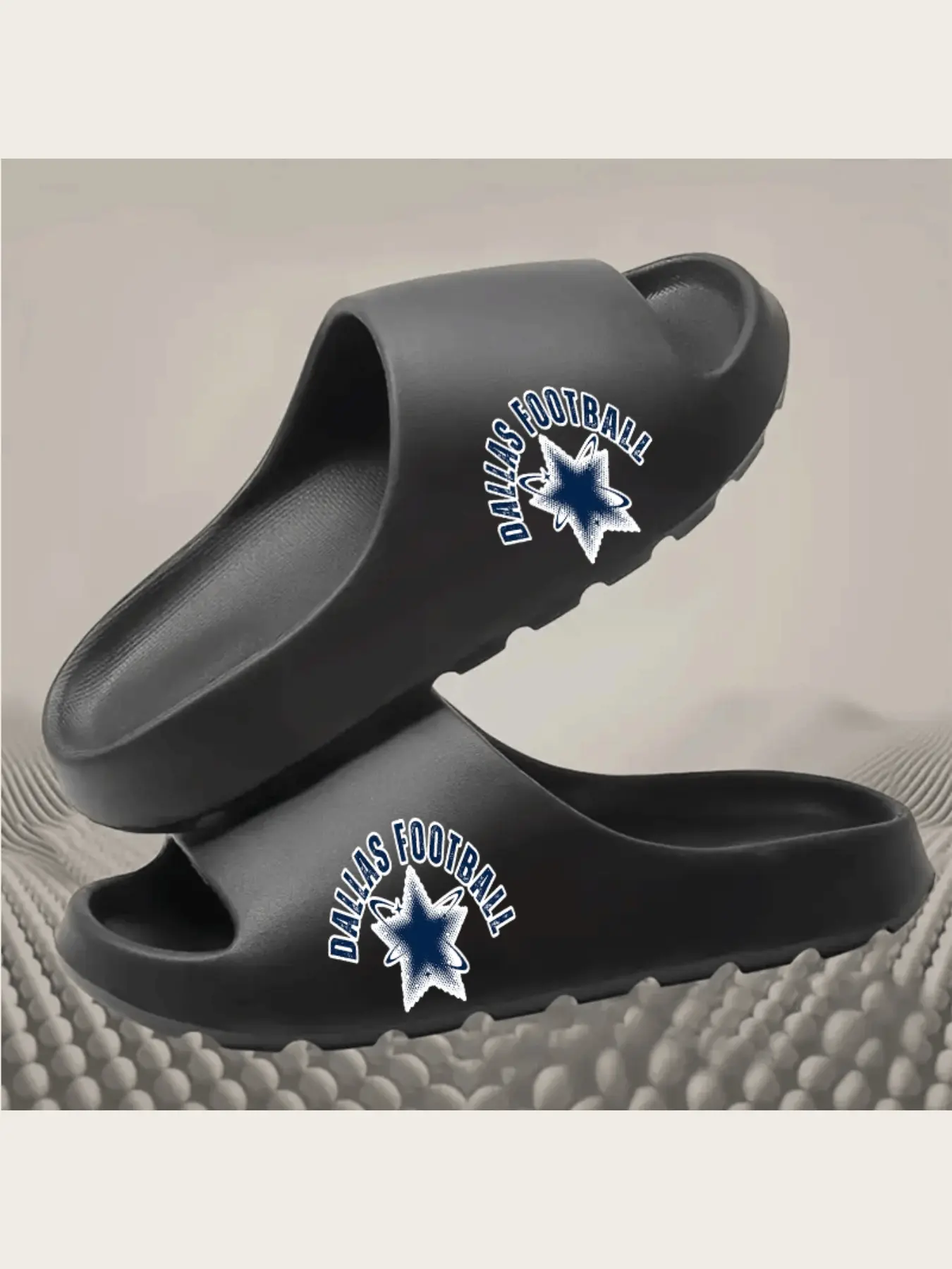Dallas Football Star Pattern Slippers Men Women Comfortable Indoor Outdoor Non-Slip Home Slippers Soft Sole Lightweight Warm House Shoes for Fans Footwear