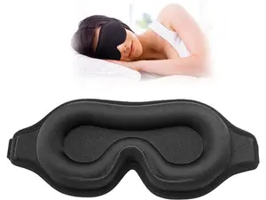 Sleep Mask for Side Sleeper, Upgraded 3D Contoured Cup Eye Mask Blindfold for Man Women, Block Out Light, Eye mask with Adjustable Strap, Breathable & Soft for Sleeping, Yoga, Traveling (Black) Comfort Foam Comfort Foam