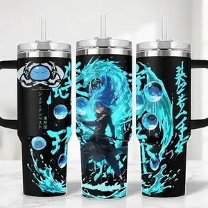 Rimuru Tempest Anime Tumbler With Handle – 20oz/40oz Insulated Travel Mug With Straw Lid