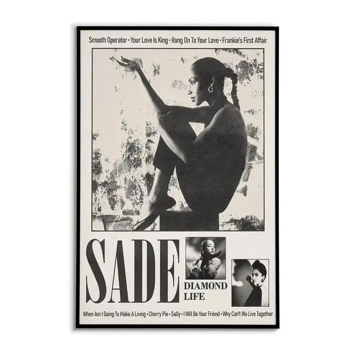 Sade - Diamond Life Poster Vintage Music Wall Art