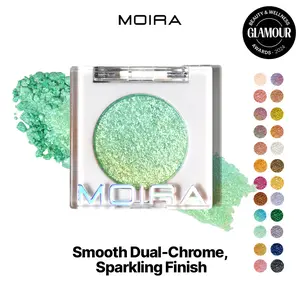 Moira | Chroma Light Eye Shadow | High-Pigment Foiled Finish, Creamy Blendable, Long-Lasting Single Shadow, Shade, 100% Vegan, Microfine Shimmer (010, Aquamarine)