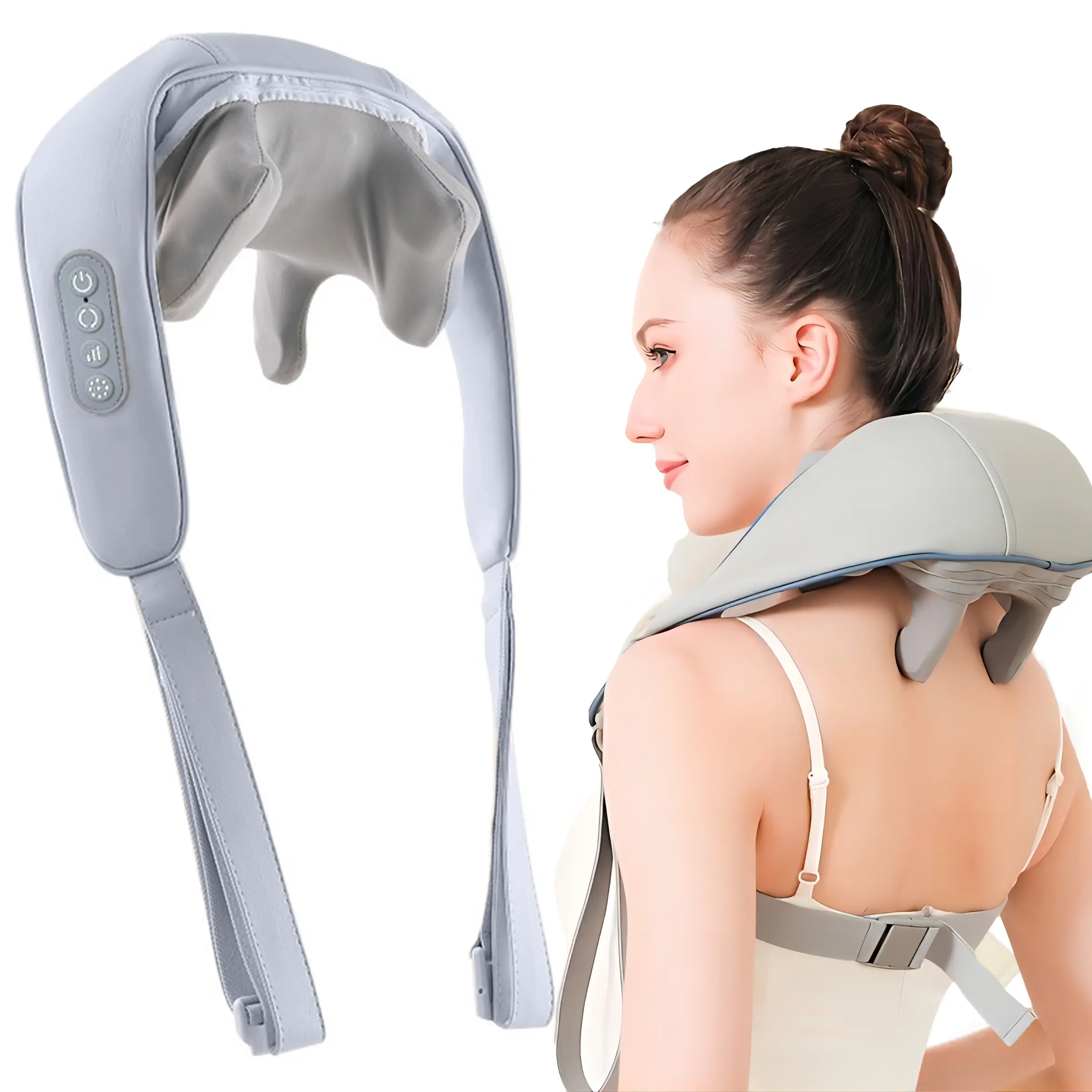 6D Heated Electric Neck and Back Massager Machine, Automatic Shut-Off ...