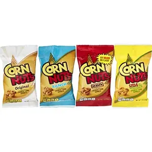 CORN NUTS Variety Pack, Crunchy Corn Kernels, Snack Box, Individual Packs, Snacks For Adults, Original, Ranch, BBQ, Chile Picante con Limon, 1oz. (Pack of 12)