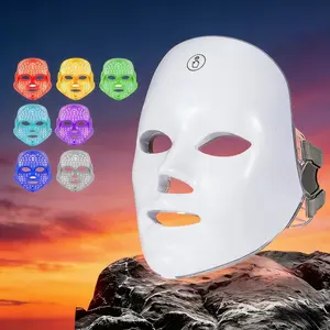 Red Light Therapy, 7 Color LED Light Face Mask, Photon Skin Rejuvenation For Daily Care, Cordless, Rechargeable, Ideal Gift For Women, Summer Gift Skincare Facial