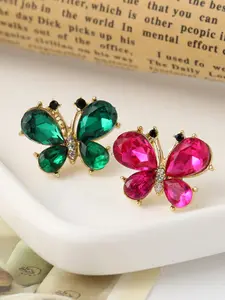 A crystal designed butterfly brooch, a niche pin anti glare collar pin suit accessory, is an ideal accessory for dressing and matching