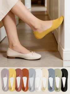 5/10 Pairs Women's Invisible Multiple Colors No-Show Socks | Anti-Slip Silicone Breathable Thin Summer Socks for Yoga & Sneakers Soft Invisible Socks for Women