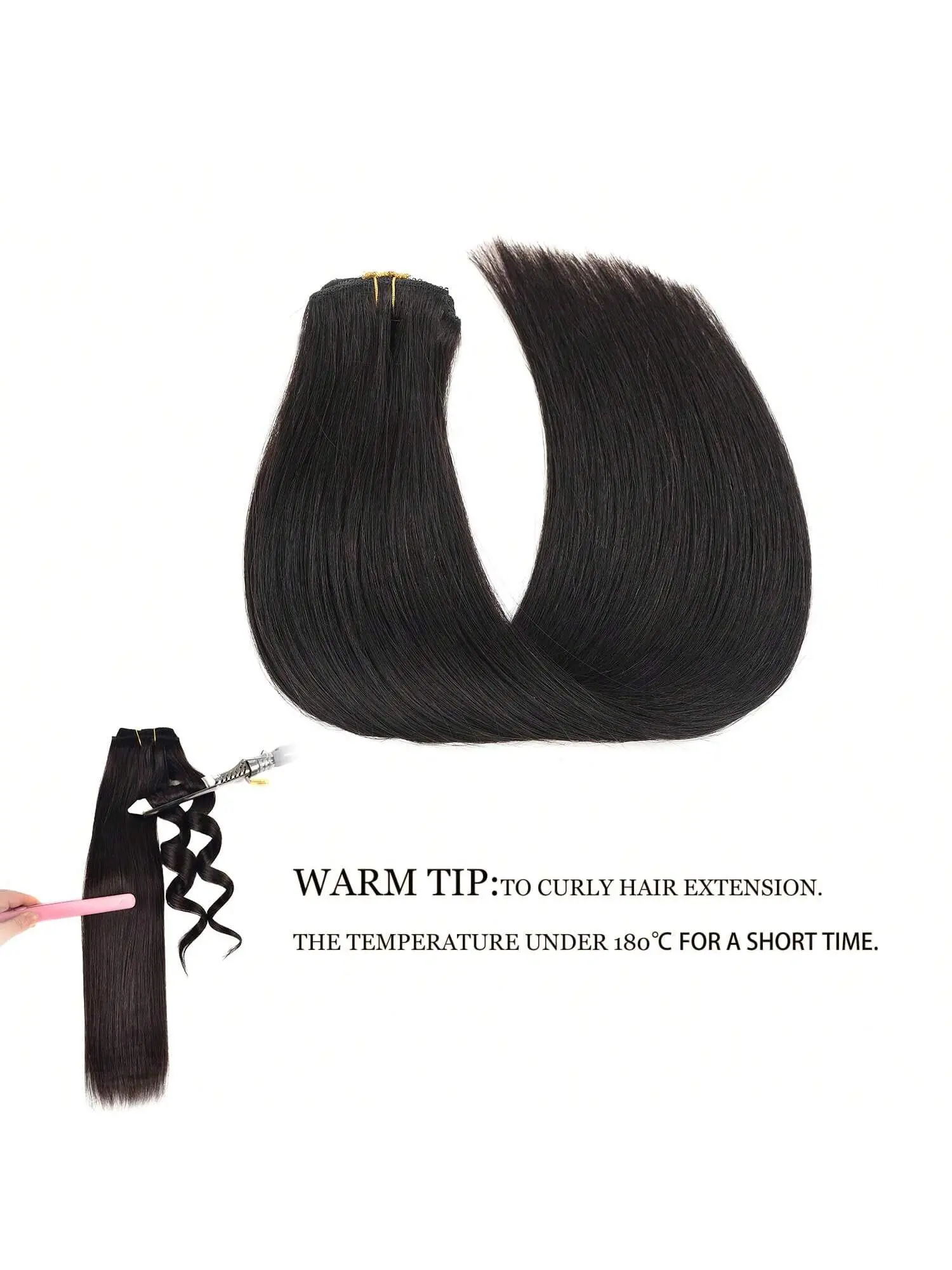 Clip In Hair Extensions Real Human Hair 18 inch 100g Straight Seamless Double Clip in Hair Extensions Real Human Hair, 18 Inch 100g/3.6oz  main image 3