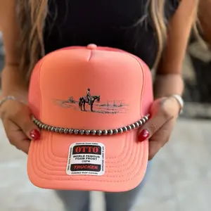 Western Rider Coral Trucker Hat with Otto Logo and Durable Snap Closure for Stylish Outfits