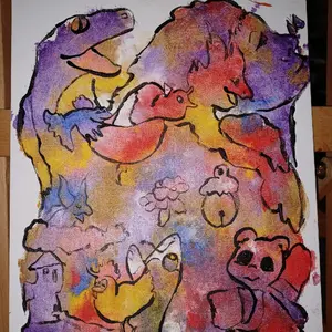 Paint Gazing Session Dance Your Life Event on 7/26/2025 Featuring Colorful Animal Illustrations and Unique Design Elements