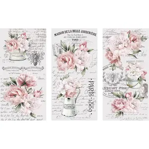 Rub on Transfers for Crafts and Furniture| 3 Design Sheets 6"x 12"| Home Decor Transfers