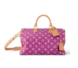 Pre-owned leather Luggage Louis Vuitton Precious Stone Speedy P9 Bandouliere 40 Pink Agate Lightly Worn