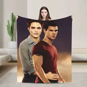 Twilight Jacob Edward Blanket Coral Plush Autumn/Winter  Portable Lightweight Throw Blanket for Sofa Couch Bedspread  Lightweight, soft, skin-friendly and breathable