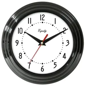 Equity By La Crosse 8.in. Black Frame Quartz Wall Clock 25013