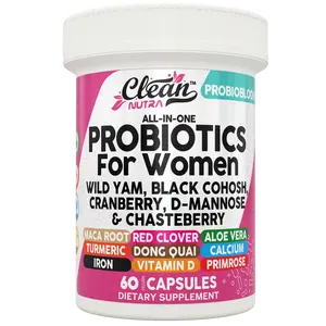 Clean Nutra Wild Yam, Black Cohosh, Cranberry, D-Mannose, Maca Root, Red Clover, Dong Quai & More for Gut, Hormone & Energy Support | ProbioBloom