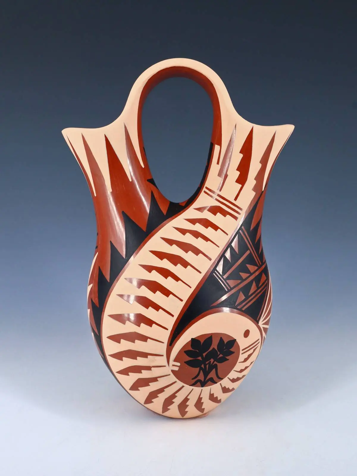 Jemez Pueblo Hand Coiled Pottery Wedding Vase