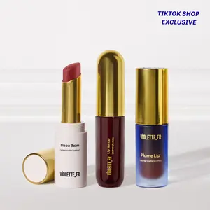 VIOLETTE_FR Berry Lip Set - Bisou Balm Sheer Matte Lipstick + Lip Nectar Hydrating Lip Stain + Plume Lip Feather Matte Lip Whip