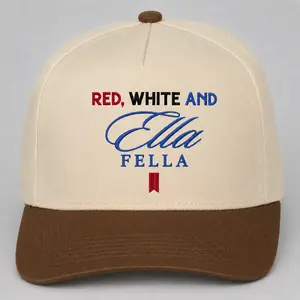 Unisex Red White And Ella Fella Embroidered OTTO Trucker Hat - Ella Langley Inspired Country Music Fan Cap, Adjustable Breathable Cotton Patriotic Western Rodeo Outdoor Gift Hat For Men Women