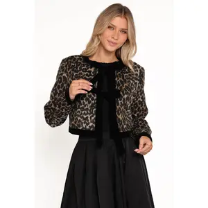 Vanna Tie Front Jacket - Leopard