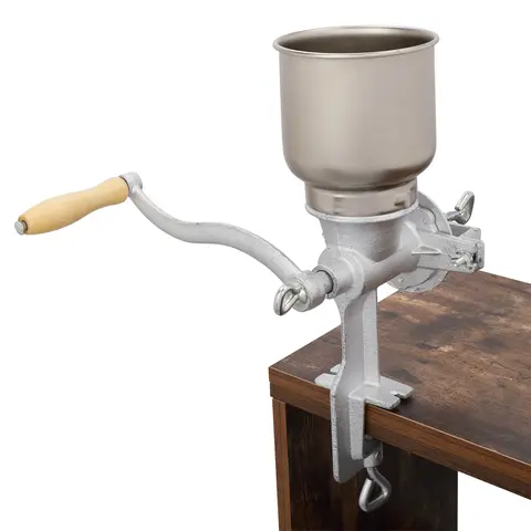 Manual Coffee Grinder with Adjustable Coarseness - Aluminum Hand-Crank Grain Mill for Coffee, Corn & Soybeans, Home Use