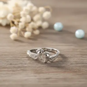 Elegant Angel Wing Memorial Ring Comfortably Honoring Pregnancy Loss & Remembrance, Miscarriage Jewelry Gift for Mothers, Mommy of an Angel Ring, Sympathy Jewelry, Mother’s Day Gift