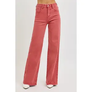 RISEN Full Size High Rise Tummy Control Wide Leg Jeans