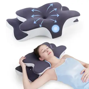 Double-Sided Neck Pillow Unscented Memory Foam Pillow with Cooling Cover Zoned Design for Deep Sleepers Contoured Pillow with Extra-Large Armrest for Side Sleep Stomach Sleeping and Back Sleepers