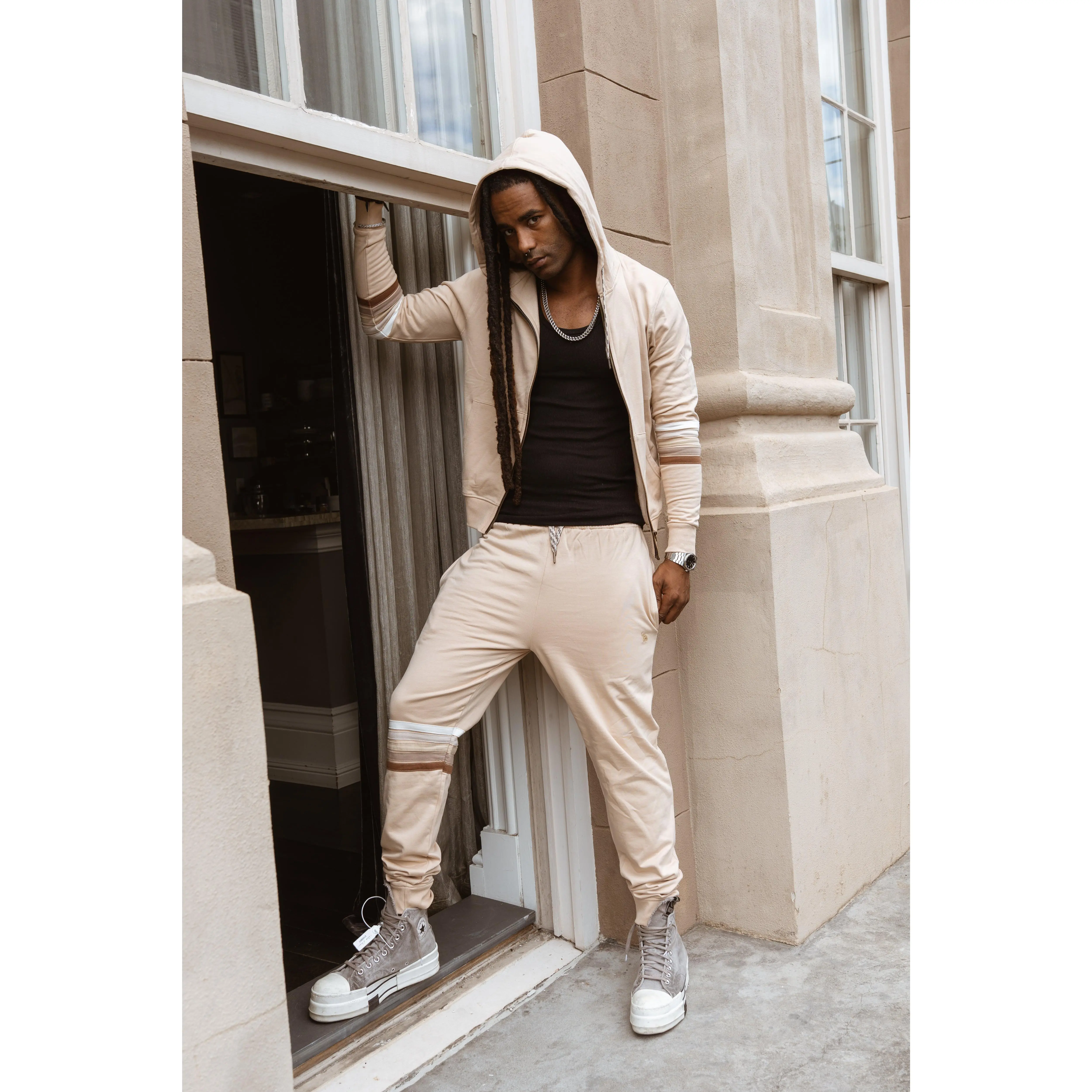 Dune Vintage Arm Stripe Zip Up Hoodie