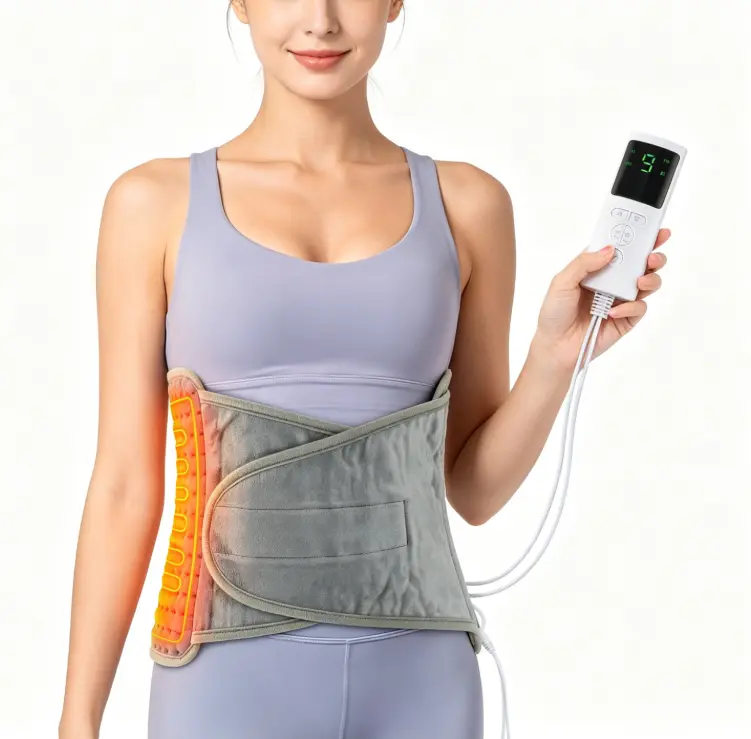Heated Lumbar Support Brace - Digital Control, Soft Breathable Waist Wrap for Winter Waist Warmth, Back Pain Relief, Home & Office Use