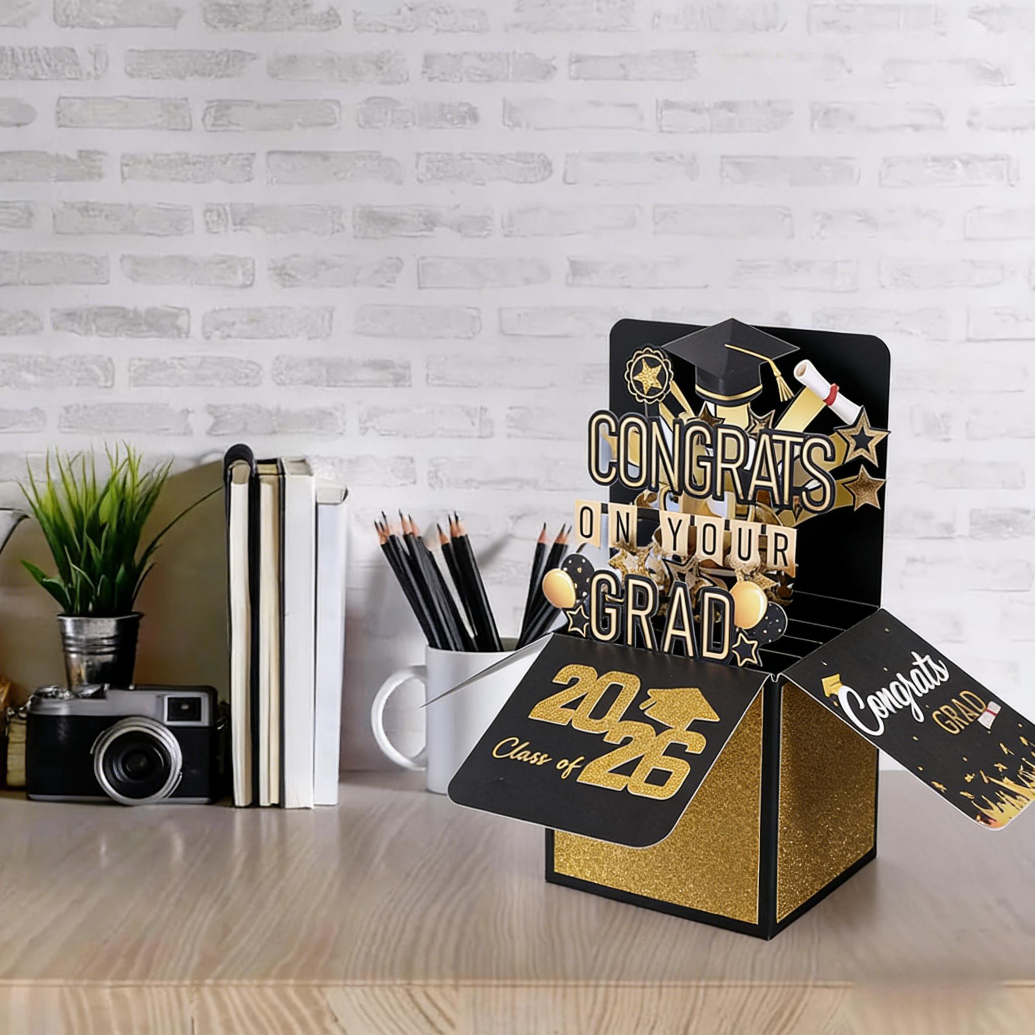 2026 Graduation Pop Up Card- Congrats on Your Grad  - Foldablefor University, College, High School Graduation, Gift for Classmates and Teachers