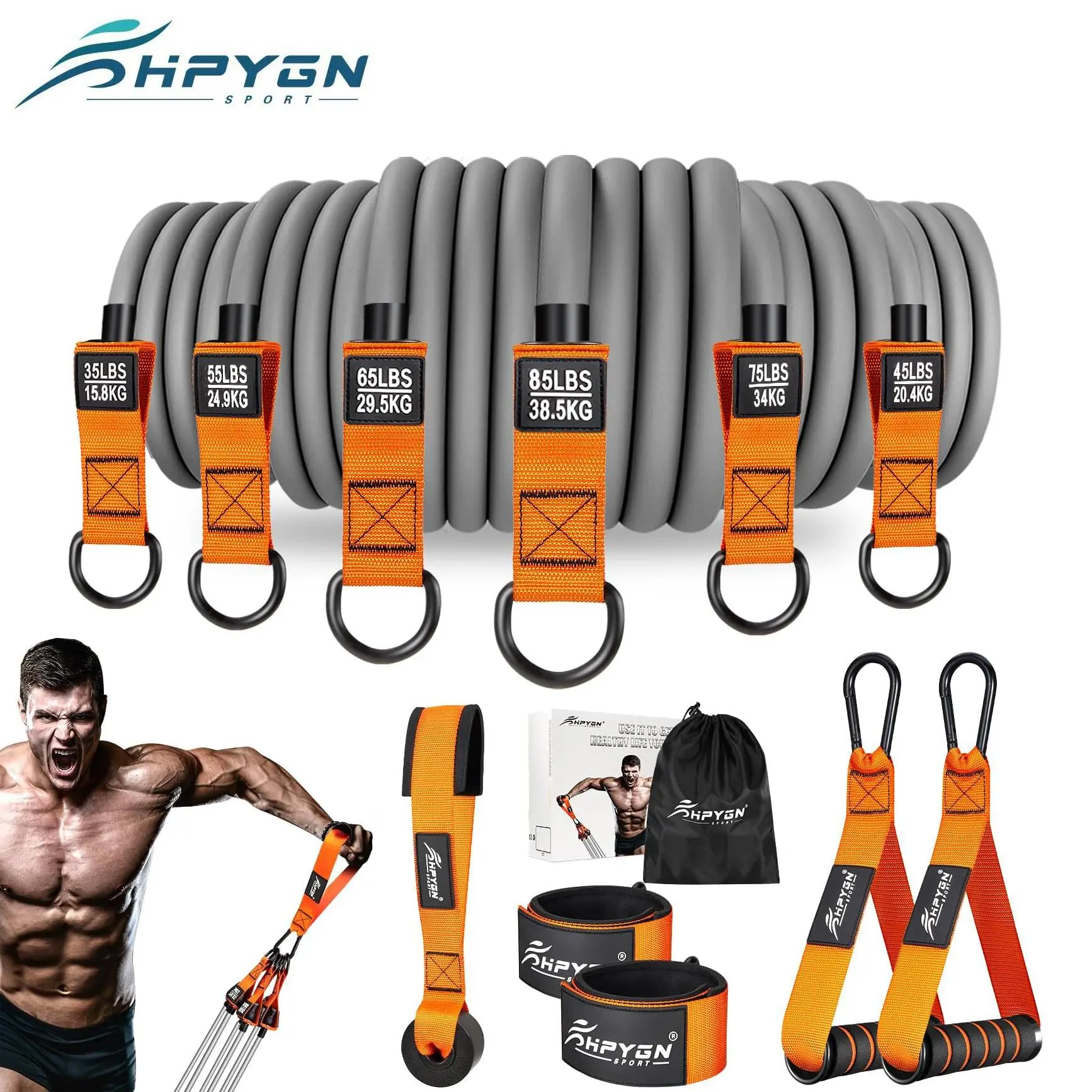 Heavy Duty Resistance Band with Handles 300LB Strength Level for Intense Home Training Upper Body Back Chest and Arm Workouts Ideal for Strength Gains and Muscle Activation at Home Gifts
