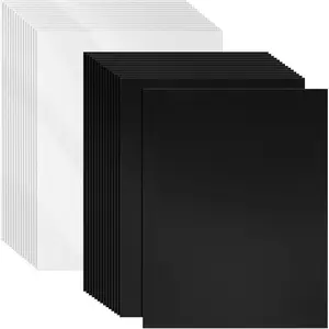 30 Pack 8.5x11 Inches Binding Covers and Backs Set, Letter Size Quality Un-Punched Report Covers, 15 count 10mil Clear Binding Covers 15 count 12mil Black Plastic Covers for  Office