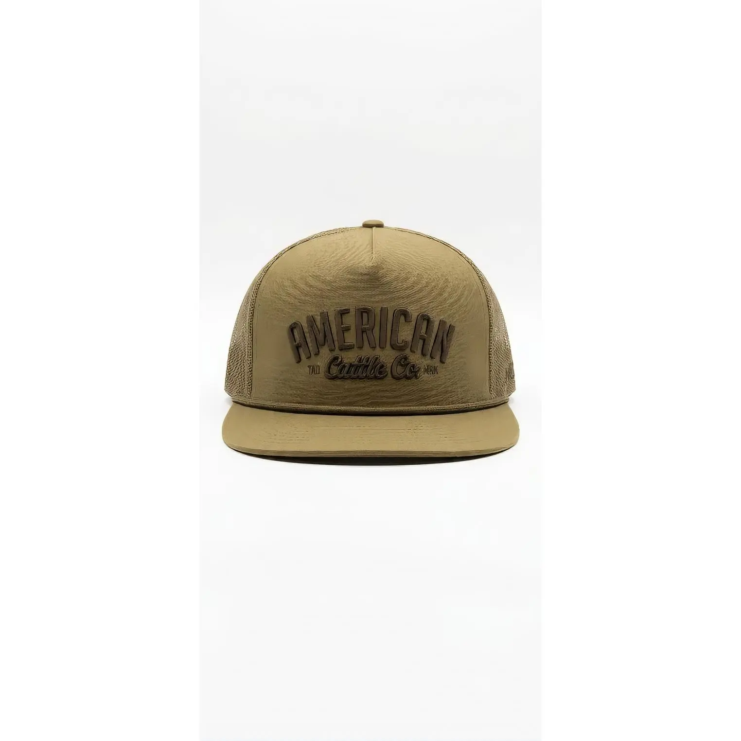 American Cattle Co. Olive Green Snapback Hat with Embroidered Logo and Adjustable Strap