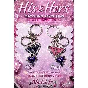 His & Hers Heart Keychains