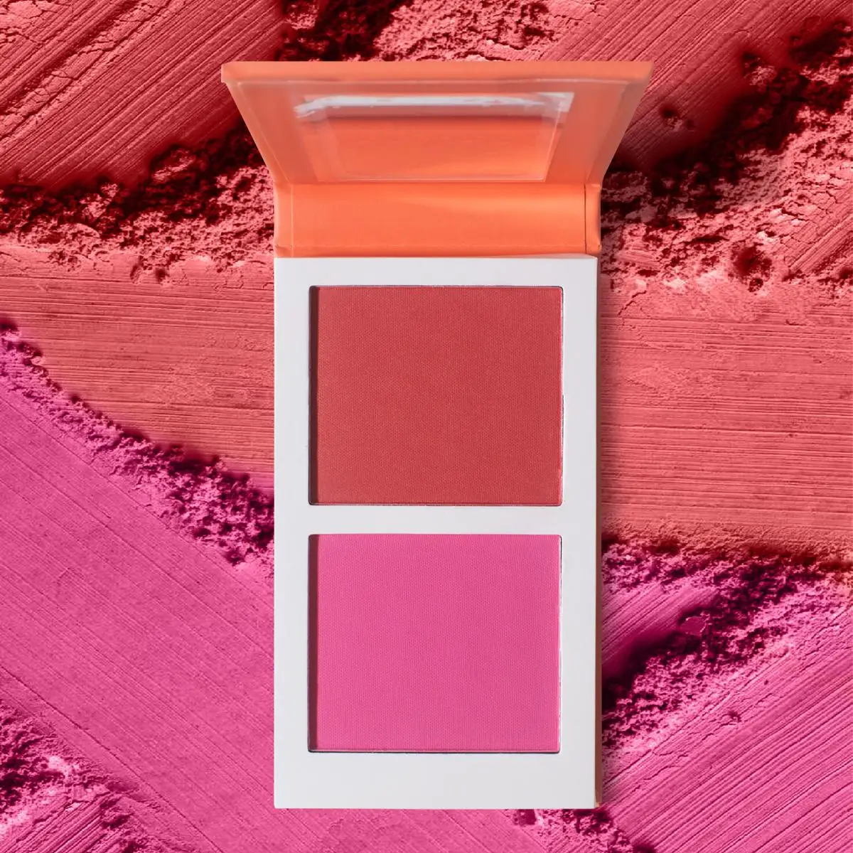 2 Color Smooth Blush Palette, Long Lasting Matte Blush Palette, Cheeks Contour Pressed Powder Blusher, Lightweight Cosmetic Gift for Daily Makeup, Bea