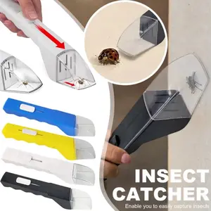 Insect Catcher 1-Pack Handheld Insect Trap Releaser Portable Pest Control Tool for Home Garden No Batteries Required 3s Catch Release Safe Spider Bee Roach Grabber Tool