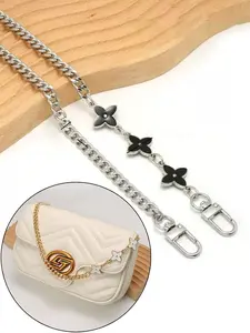 Women's Four-Leaf Clover Extension Chain Bag, & Dual-Sided Design, Elegant Shoulder Crossbody Handbag Accessory