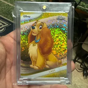 Topps 2025 Disney Chrome Lady Collectible Trading Card Featuring Iconic Character in Sparkling Design