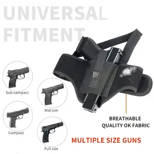 Praetorian Quick Draw Shoulder & Belly Holster for Men/Women - Adjustable, Durable Polyester, Fits Glock 19, 26, 42, 43, LCP, LCP II, Sig P365 & Similar Sized Pistols - Classic Black, Gun Accessories