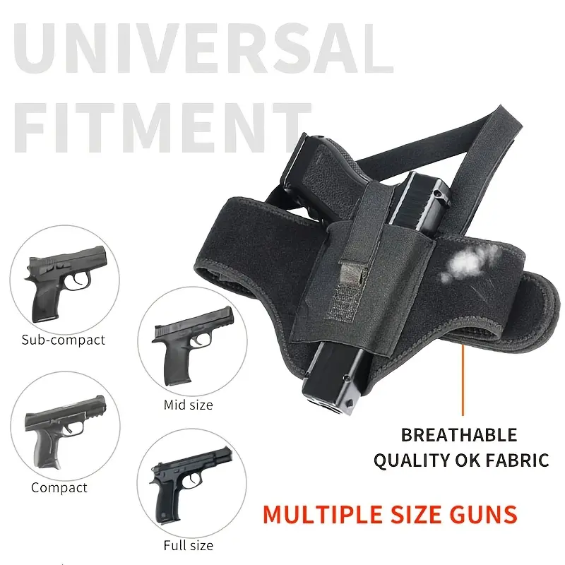 Praetorian Quick Draw Shoulder & Belly Holster for Men - Adjustable, Durable Nylon, Fits Glock 19,26,42,43,LCP,LCP II,Sig P365 & Similar Sized Pistols, Classic Black Gun Accessories, Everyday Carry, Adjustable Strap