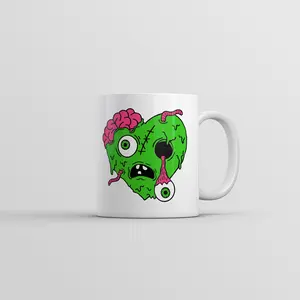 Zombie Heart Mug Funny Sarcastic Halloween Graphic Novelty Coffee Cup - 11oz Funny Coffee Mugs Ceramic Printed Drinkware Cup