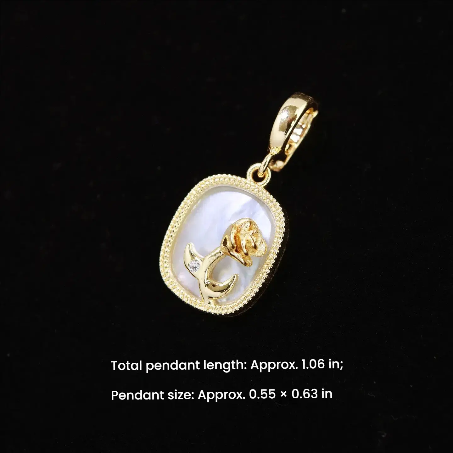 Mother of Pearl Rose Pendant