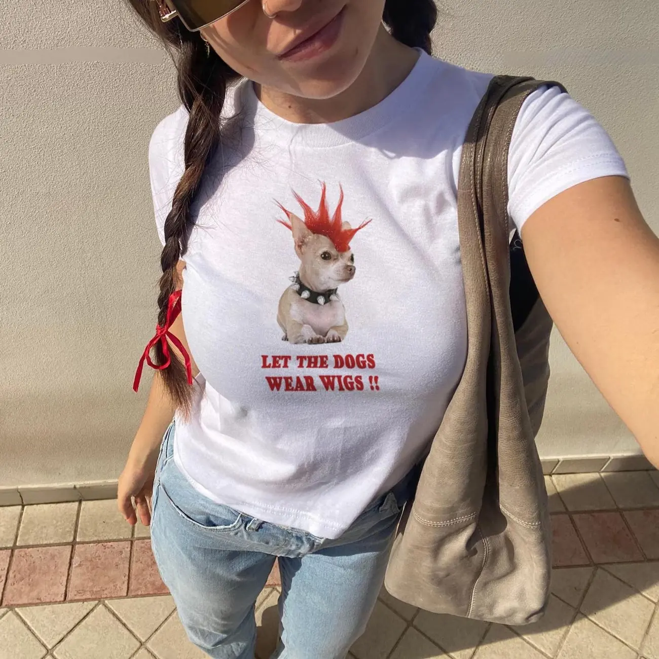 Emergency Intercom Baby Tee Y2K Brainrot Meme Tee Funny Meme Shirt Let Dogs Wear Wigs Heaven Merch Drew Phillips Enya Umanzor Unhinged Tee