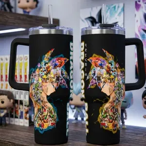 Go and Ve Tumbler 20oz 40oz, Travel Mug with Handle and Straw, Gift For Anime Fans Water Bottles Drinkware Flasks