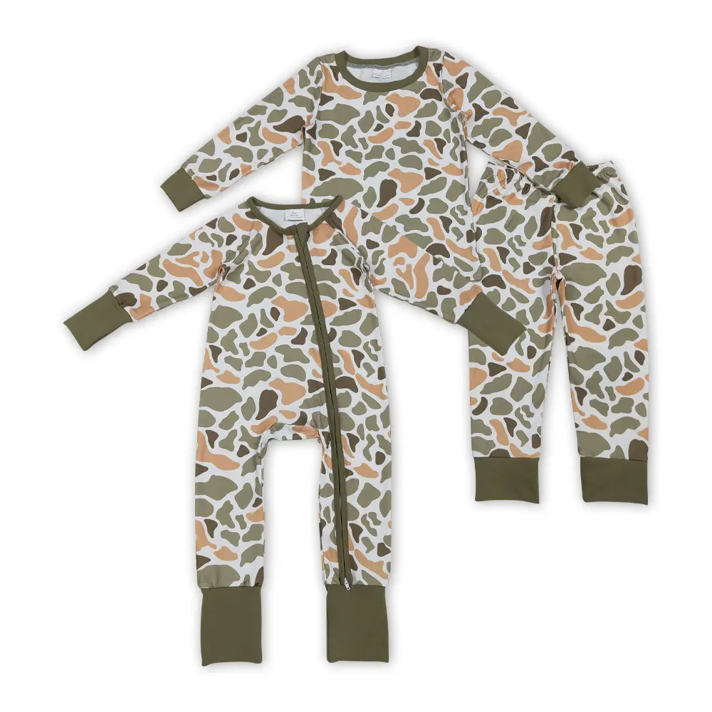 Toddler Boys' Camouflage Sleepwear, 2-Piece Long Sleeve Crew Neck Pyjama Set in Soft Cotton Blend, Hunting Season Outfit, Cozy
