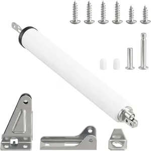 Pneumatic Screen and Storm Door Closer Kit, Heavy Screen Door Closers Closure forScreen Doors and Storm Doors Hardware Replacement, with Bracket & (White)