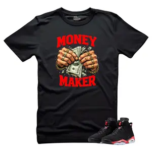 Jordan 6 Infrared Sneaker Matching Tee-MONEY MAKER Unisex Sneaker Match Shirts
