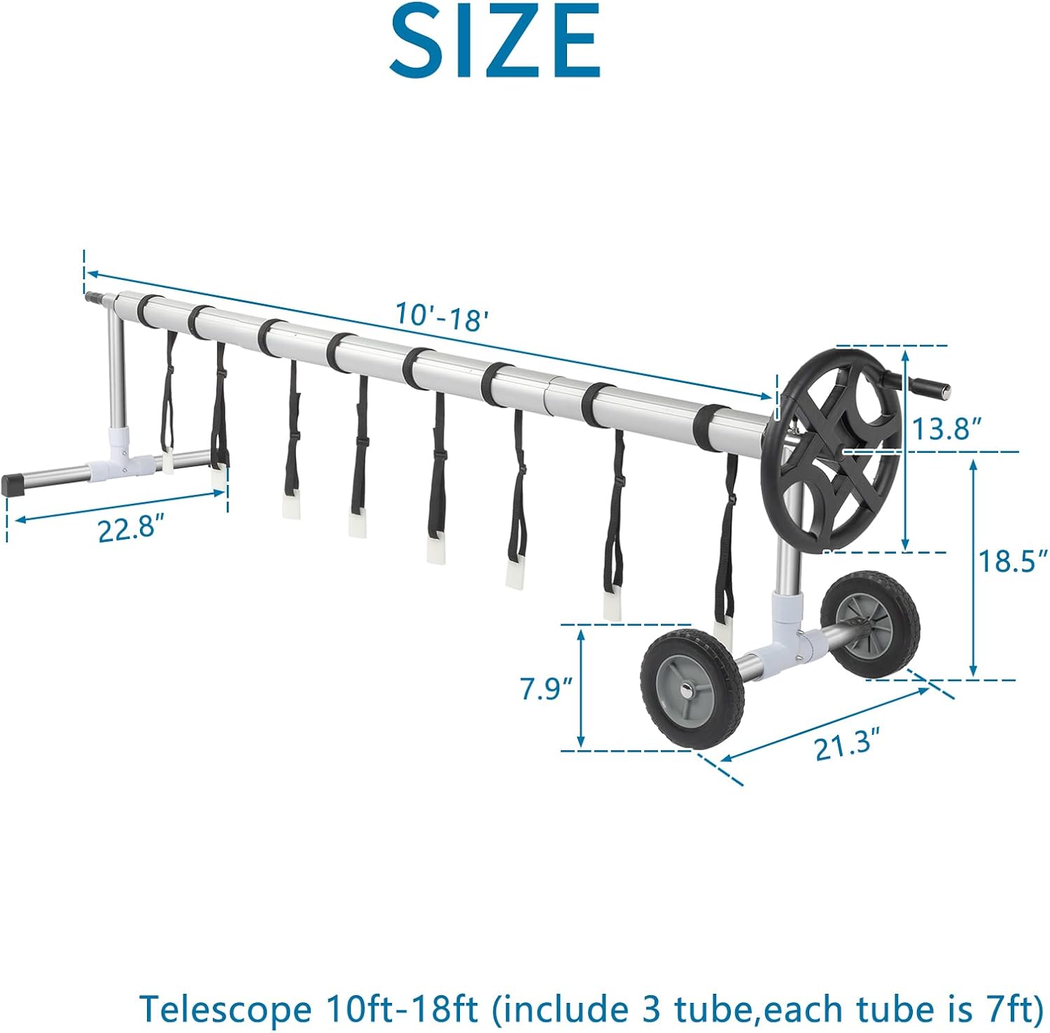 VINGLI 18 Feet Solar Cover Reel Set for Inground Swimming Pool - Aluminum Blanket Reel (18ft) VINGLI 18 Feet Solar Cover Reel Set for Inground Swimming Pool - Aluminum Blanket Reel (18ft)
