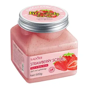 Strawberry Exfoliating Scrub, Moisturizing Body Scrub Gel, Deep Cleansing Exfoliator, Natural Strawberry Peeling Scrub for Smooth Soft Skin