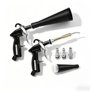 Car Cleaning Gun Interior Detail Air Blower with 3 Types of Adapters EU US JP Standard Car Interior Cleaning Kit Blows Away Dirt Dust for Auto Detailing